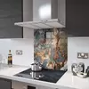Illustration of Glass Splashback With Fixing Holes in Liquid Gold - 60cm Wide x 100cm High