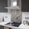 Illustration of Glass Splashback With Fixing Holes in Liquid Grey - 60cm Wide x 100cm High