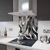 Illustration of Glass Splashback With Fixing Holes in Liquid Onyx - 60cm Wide x 100cm High