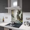 Illustration of Glass Splashback With Fixing Holes in Liquid Space - 60cm Wide x 100cm High