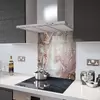 Illustration of Glass Splashback With Fixing Holes in Liquid Stone - 60cm Wide x 100cm High