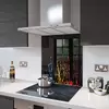 Illustration of Glass Splashback With Fixing Holes in Paint Splash - 60cm Wide x 100cm High