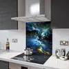 Illustration of Glass Splashback With Fixing Holes in Perfect Storm - 60cm Wide x 100cm High