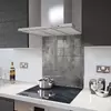 Illustration of Glass Splashback With Fixing Holes in Polished Concrete - 60cm Wide x 100cm High