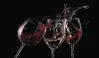 Glass Hob Cover / Chopping Board in 3 Glasses Of Wine - 90cm Wide x 52cm High