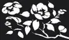 Glass Hob Cover / Chopping Board in Black Floral - 90cm Wide x 52cm High
