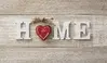 Glass Hob Cover / Chopping Board in Home and Red Heart - 90cm Wide x 52cm High