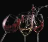 Glass Hob Cover / Chopping Board in 3 Glasses Of Wine - 60cm Wide x 52cm High