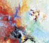 Glass Hob Cover / Chopping Board in Abstract Sky - 60cm Wide x 52cm High
