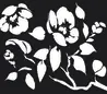 Glass Hob Cover / Chopping Board in Black Floral - 60cm Wide x 52cm High