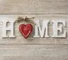 Glass Hob Cover / Chopping Board in Home and Red Heart - 60cm Wide x 52cm High
