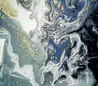 Glass Hob Cover / Chopping Board in Liquid Ocean - 60cm Wide x 52cm High
