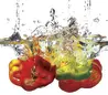 Glass Hob Cover / Chopping Board in Peppers In Water On White - 60cm Wide x 52cm High