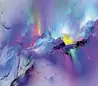 Glass Hob Cover / Chopping Board in Rainbow Rain Mountain - 60cm Wide x 52cm High