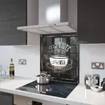 Flat White Coffee - Kitchen Glass Splashback With Fixing Holes - 60cm Wide x 80cm High