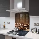 Coffee Beans - Kitchen Glass Splashback With Fixing Holes - 75cm Wide x 60cm High