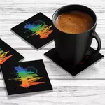 4 x Acrylic Coaster in 'Pride' London on Black