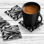4 x Acrylic Coaster in Liquid Onyx