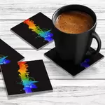 4 x Acrylic Coaster in London Fusion on Black
