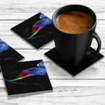 4 x Acrylic Coaster in Rainbow Smoke