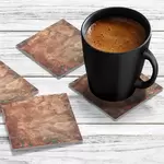 4 x Acrylic Coaster in Rustic Copper