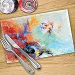 Glass Placemats x 4 In Abstract Sky