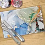 Glass Placemats x 4 In Blue Green