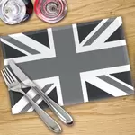 Glass Placemats x 4 In Grey Union Jack