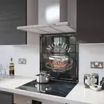 Glass Splashback With Fixing Holes in Mocha Coffee - 90cm Wide x 65cm High