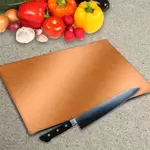 Glass Chopping Board - Worktop Saver In Brushed Copper