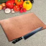 Glass Chopping Board - Worktop Saver In Distressed Copper