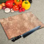 Glass Chopping Board - Worktop Saver In Rustic Copper