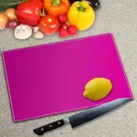 Fuchsia Pink Toughened Glass Worktop Saver Chopping Board