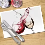 Digital Print Placemat x 4 - Red and White Wine