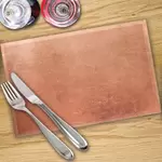 Glass Placemats x 4 In Distressed Copper