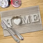 Digital Print Placemat x 4 - Home And White Heart