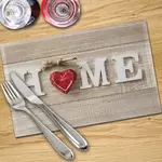 Digital Print Placemat x 4 - Home And Red Heart