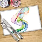 Digital Print Placemat x 4 - Rainbow Wave
