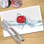 Digital Print Placemat x 4 - Red Apple Splash