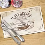 Digital Print Placemat x 4 - Cappuccino Coffee Retro