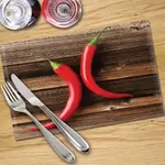 Digital Print Placemat x 4 - 2 Chilies on Chopping Board