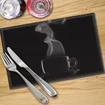 Digital Print Placemat x 4 - Black Coffee Cup