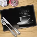 Digital Print Placemat x 4 - White Coffee Cup
