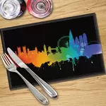Digital Print Placemat x 4 - Black Fusion London Skyline