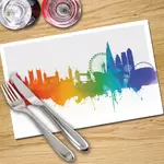 Digital Print Placemat x 4 - White Fusion London Skyline