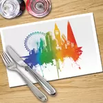 Digital Print Placemat x 4 - 'Pride' London on White