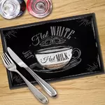 Digital Print Placemat x 4 - Flat White Coffee