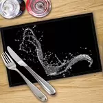 Digital Print Placemat x 4 - Splash On Black
