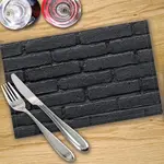 Digital Print Placemat x 4 - Black Brick