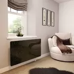 Glass Radiator Cover in Black Galaxy Granite - Medium